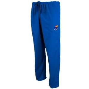 Kansas Jayhawks Royal Blue Scrub Pants   (Large):  Sports 