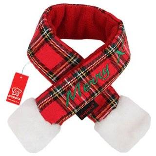 Puppia Santa Claus Scarf, Large, Checkered Red by Puppia