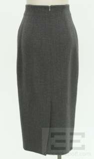 Margon 2 Piece Grey Ribbed Mink Cuff Jacket And Skirt Suit Size 40 