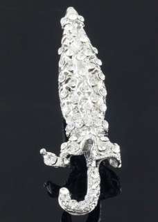 P294A Intricate Stunning Umbrella Clear Crystal Ladies Deluxe Pin 