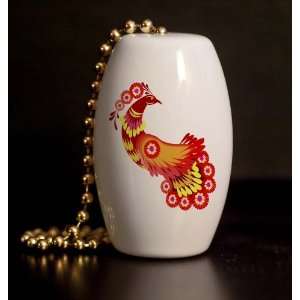 Retro Paradise Bird Porcelain Fan / Light Pull: Home 