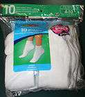 Fruit Of The Loom Ladies Womens White Casual Ankle Socks Size 4 10 New 