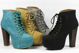   Heel Lace Up Platform Casual Ankle Boot Bootie PROMISE MAGI  