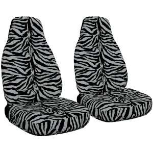  Pair of Silver Zebra front seat covers. Universal fit, matching 