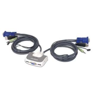 IOGEAR 2 Port MiniView Micro USB PLUS KVM Switch with Audio and Cables 