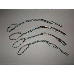  Tzitzits (Set of Four) Cream, Light Blue, and Brown Thread 