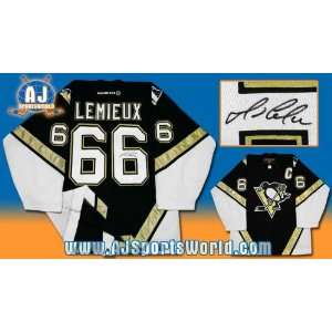 Mario Lemieux Autographed Uniform   On Ice   Autographed NHL Jerseys 