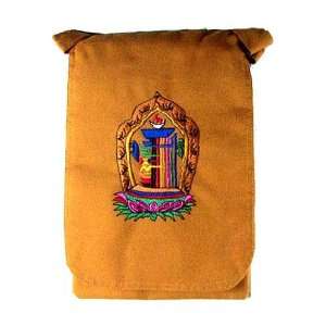 Kalachakra Mantra Flap Shoulder Bag ~ Mustard 