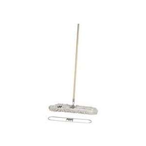 Complete mop with frame, handle and dust mop delivers maneuverability 