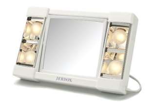 Jerdon Lighted Table Top Makeup/ Shave Mirror 3X Magnification Compact 