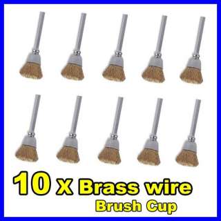 10 Brass Wire Brushes CUP for Dremel Foredom locksmith  