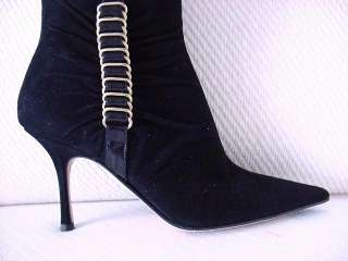JIMMY CHOO Ankle Boot gr8 Hardware 7 NW black suede  