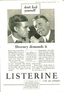Lot of 1924 1928 LISTERINE Antiseptic Vintage Ads   5  