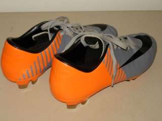 Mens Sz 7.5 NIKE MERCURIAL Soccer Futbol Cleats Gray/Orange SHOES Boot 