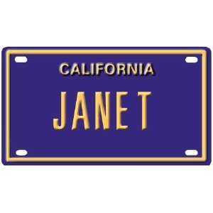  Janet Mini Personalized California License Plate 