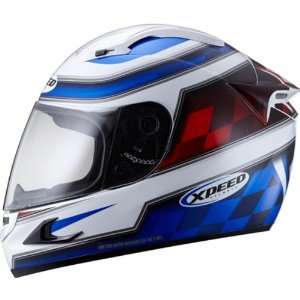  Chaser XF708 Sports Bike Motorcycle Helmet   White/Blue/Red / X Large