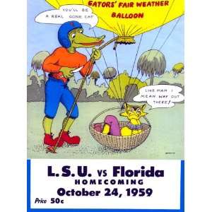   Day Program Cover Art   FLORIDA (H) VS LSU 1959: Sports & Outdoors