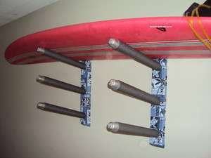 SURFBOARD, wall mounting rack.storage.print HOLDS 3  