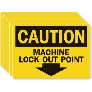  Caution: Machine Lockout Point Laminated Vinyl, 5 x 3.5 