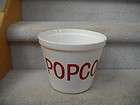 Large Heavy Popcorn Tub Bowl Brand NEW White with Red Lettering 7 1/2 