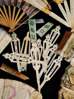 LARGE Estate Lot! Antique 19C. Chinese & French Carved Cow Bone Ladies 