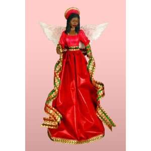  African American Christmas Tree Topper Tiffany in Red 
