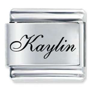   Script Font Name Kaylin Gift Laser Italian Charm: Pugster: Jewelry