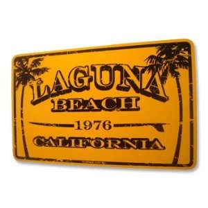Laguna Beach 1976 Aluminum Sign in Yellow