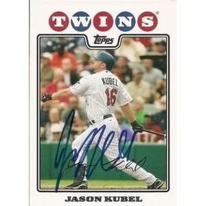  Jason Kubel Signed Minnesota Twins 2008 Topps Card Sports 