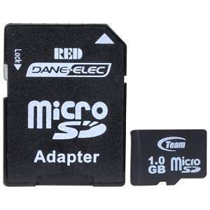  Dane Elec 1GB microSD Memory Card w/SD Adapter: Camera 