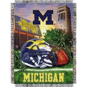  Michigan Wolverines NCAA Woven Tapestry Throw (Home Field 
