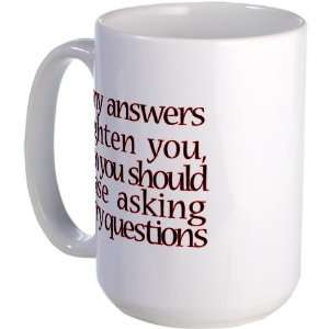 Scary questions Funny Large Mug by CafePress:  Kitchen 