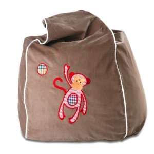   : Cocoon Couture Mini Monkey Bean Bag Cover in Sand/Red: Toys & Games