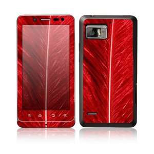  Motorola Droid Bionic Decal Skin Sticker  Red Feather 