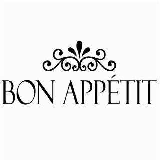   WORDS QUOTES ART, BLACK BON APPETIT WALL LETTERING SAYINGS WORDS