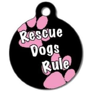  Rescue Dogs Rule Girl Pet ID Tag for Dogs and Cats   Dog 