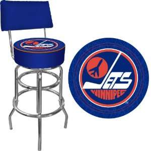 NHL Winnipeg Jets Padded Bar Stool with Back:  Sports 