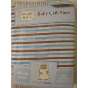  Snugly Baby Aqua Blue Brown Cotton Knitted Fitted Crib 