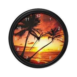  Tropical Beach Sunset Ocean Wall Clock by CafePress: Home 