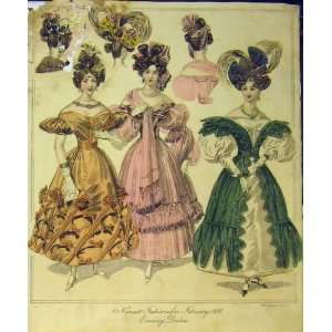   Fashion 1830 Evening Dresses Head Dresses Colour: Home & Kitchen