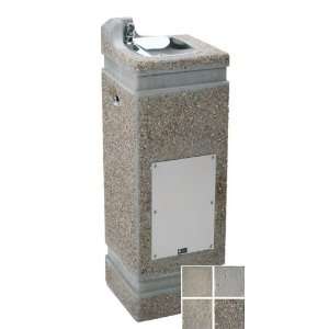   concrete pedestal drinking fountain with exposed aggregate finish
