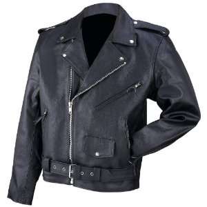   Mountain HidesTM Solid Genuine Cowhide Leather Jacket 