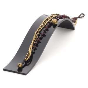  Garnet purple bronze gold bell ankle bracelet anklet by 