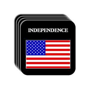 US Flag   Independence, Missouri (MO) Set of 4 Mini Mousepad Coasters