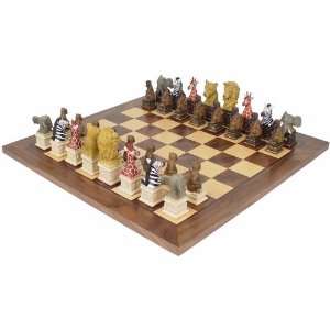  Animals of Africa Theme Chess Set Package: Toys & Games