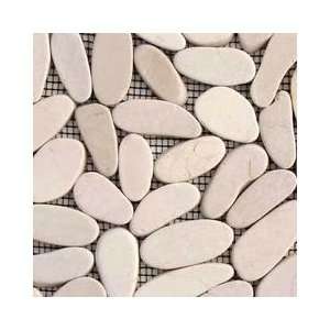   Flat Maluki White 12 x 12 Pebbles Stone Mosaic Tile