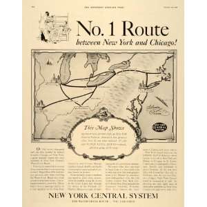  1937 Ad Train Route Chicago New York Central System 