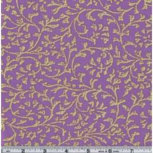  45 Wide Lily Rose Rustic Vines Lilac Fabric By The Yard 