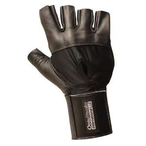  Half Finger Gel Gloves, Black, XL, Leather Anti Vib Wrist 