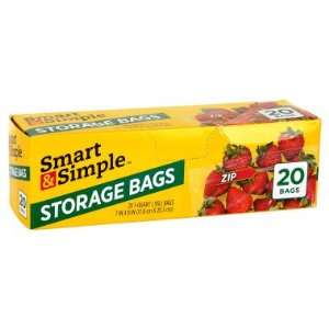    Smart & Simple Zip Top Storage Bags   20 CT